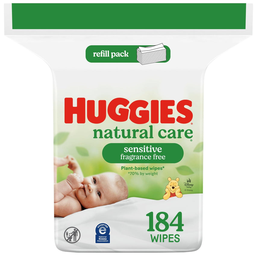 Huggies Natural Care Sensitive Baby Wipes, Hypoallergenic, 99% Purified Water, 3 Refill Packs (624 Wipes Total) - 7DAY'S