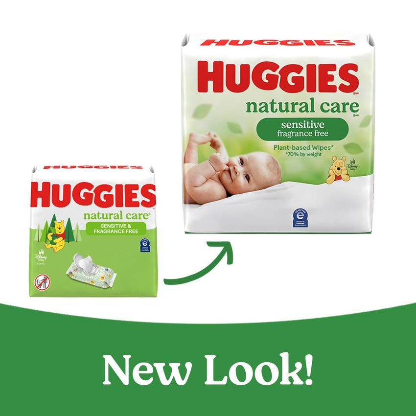 Huggies Natural Care Sensitive Baby Wipes, Hypoallergenic, 99% Purified Water, 3 Refill Packs (624 Wipes Total) - 7DAY'S