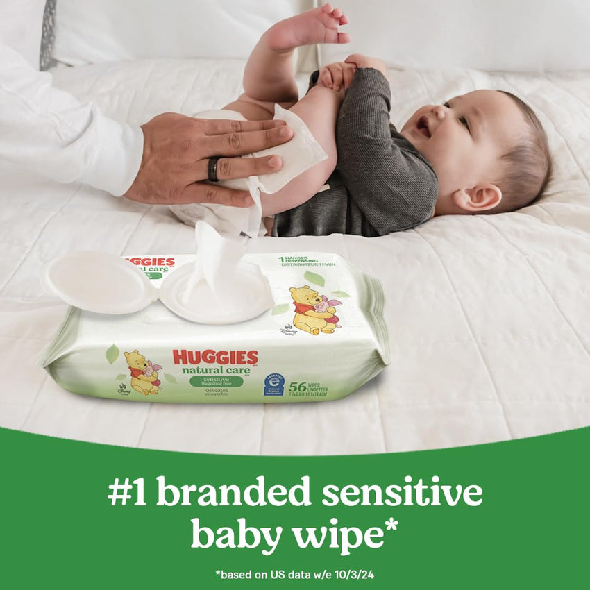 Huggies Natural Care Sensitive Baby Wipes, Hypoallergenic, 99% Purified Water, 3 Refill Packs (624 Wipes Total) - 7DAY'S