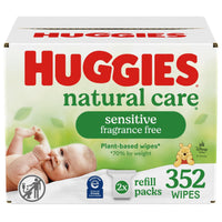 Huggies Natural Care Sensitive Baby Wipes, Hypoallergenic, 99% Purified Water, 3 Refill Packs (624 Wipes Total) - 7DAY'S