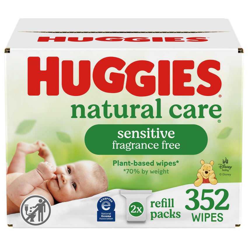 Huggies Natural Care Sensitive Baby Wipes, Hypoallergenic, 99% Purified Water, 3 Refill Packs (624 Wipes Total) - 7DAY'S