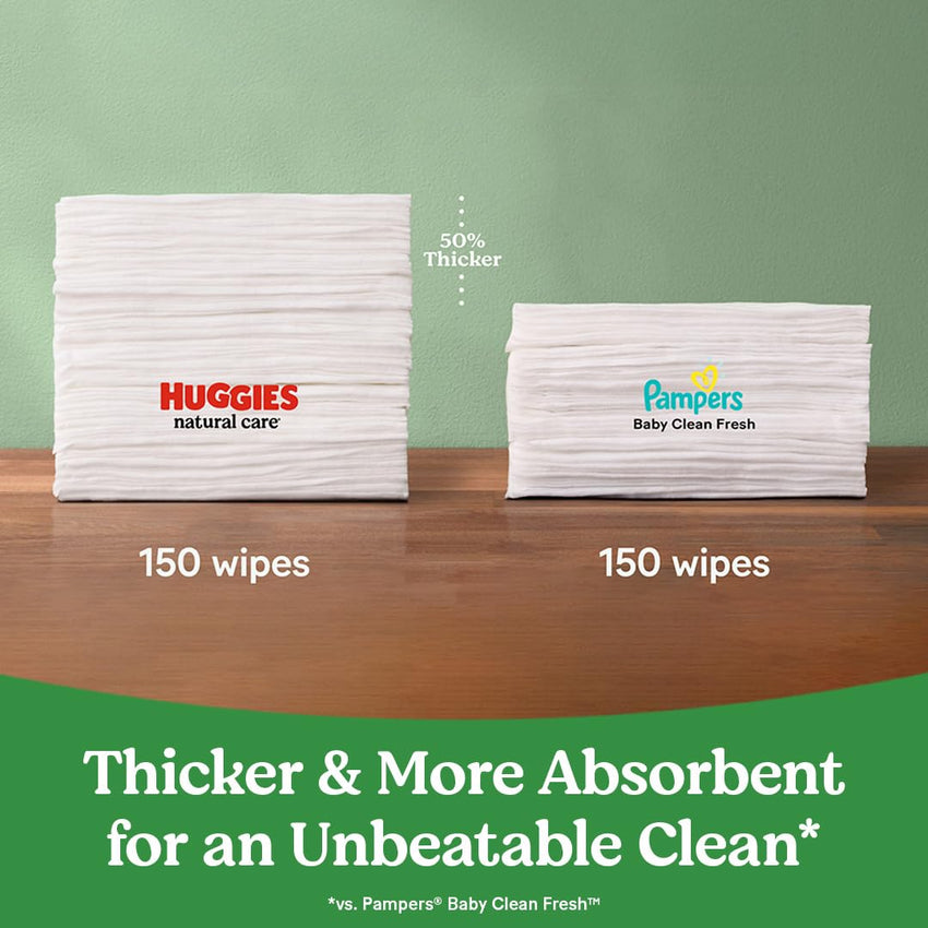 Huggies Natural Care Sensitive Baby Wipes, Hypoallergenic, 99% Purified Water, 3 Refill Packs (624 Wipes Total) - 7DAY'S