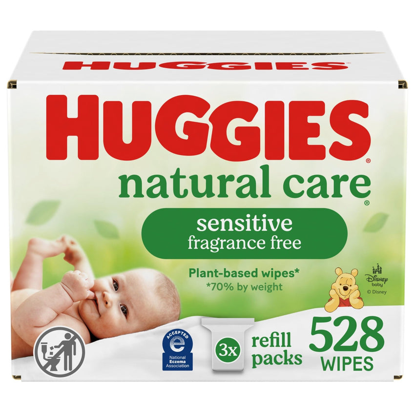 Huggies Natural Care Sensitive Baby Wipes, Hypoallergenic, 99% Purified Water, 3 Refill Packs (624 Wipes Total) - 7DAY'S