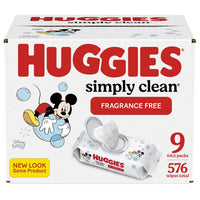 Huggies Simply Clean Unscented Baby Diaper Wipes, 11 Flip - Top Packs (704 Wipes Total), Packaging May Vary - 7DAY'S