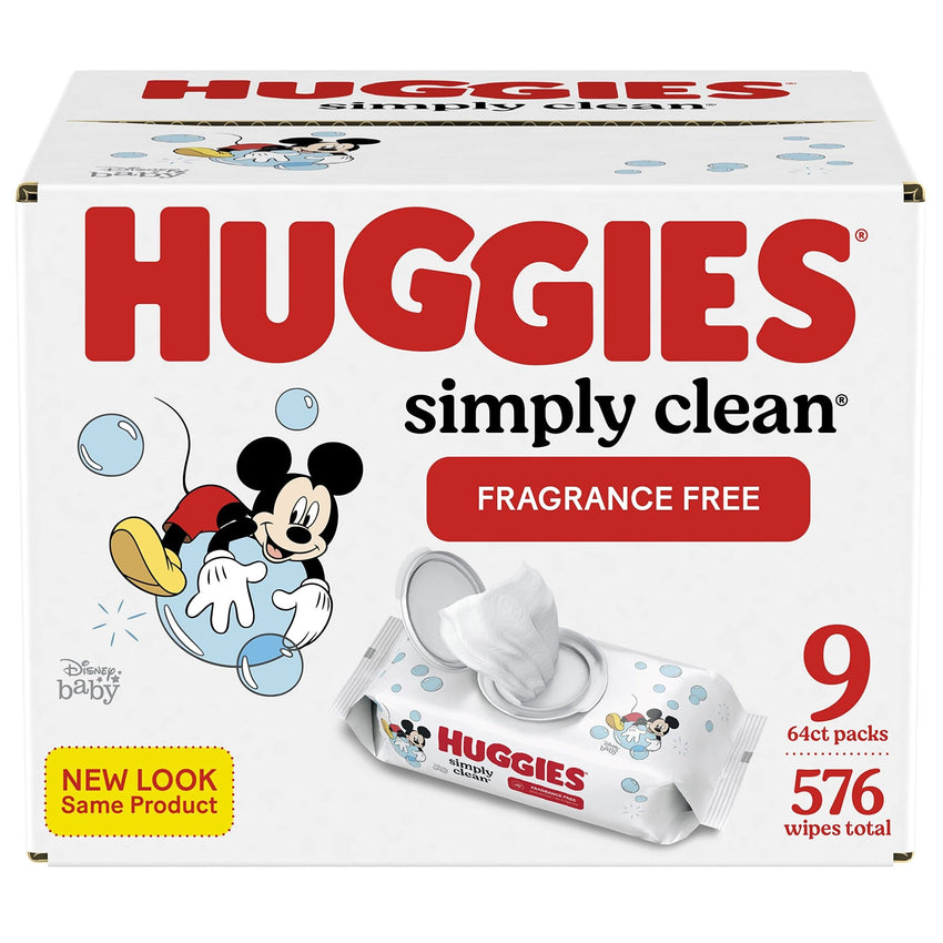 Huggies Simply Clean Unscented Baby Diaper Wipes, 11 Flip - Top Packs (704 Wipes Total), Packaging May Vary - 7DAY'S