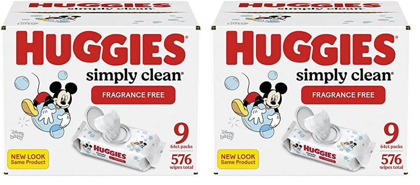 Huggies Simply Clean Unscented Baby Diaper Wipes, 11 Flip - Top Packs (704 Wipes Total), Packaging May Vary - 7DAY'S