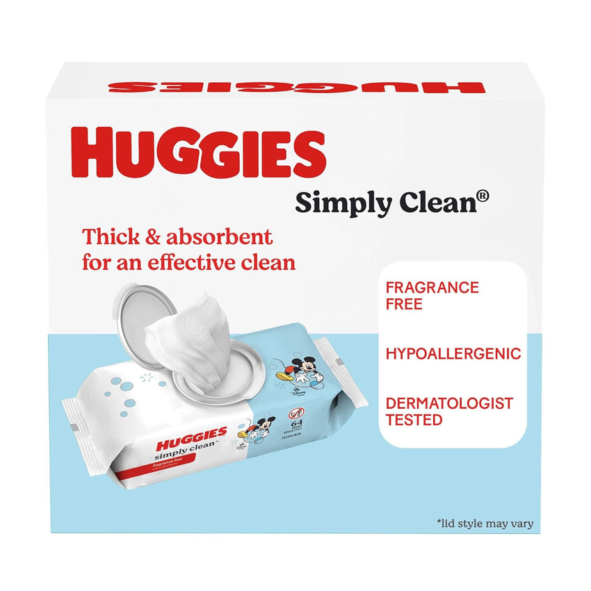 Huggies Simply Clean Unscented Baby Diaper Wipes, 11 Flip - Top Packs (704 Wipes Total), Packaging May Vary - 7DAY'S
