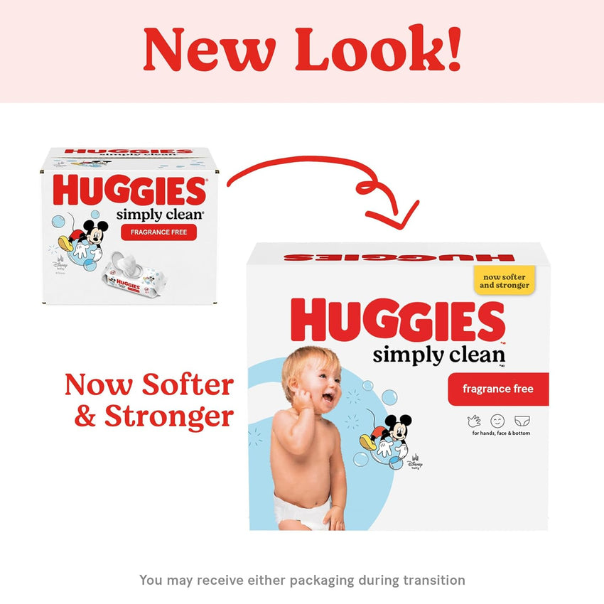 Huggies Simply Clean Unscented Baby Diaper Wipes, 11 Flip - Top Packs (704 Wipes Total), Packaging May Vary - 7DAY'S