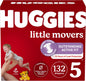 Huggies Size 5 Diapers, Little Movers Baby Diapers, Size 5 (27+ lbs), 132 Count (2 Packs of 66), Packaging May Vary - 7DAY'S