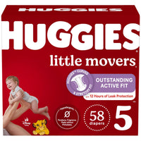 Huggies Size 5 Diapers, Little Movers Baby Diapers, Size 5 (27+ lbs), 132 Count (2 Packs of 66), Packaging May Vary - 7DAY'S