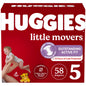 Huggies Size 5 Diapers, Little Movers Baby Diapers, Size 5 (27+ lbs), 132 Count (2 Packs of 66), Packaging May Vary - 7DAY'S