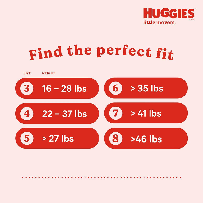 Huggies Size 5 Diapers, Little Movers Baby Diapers, Size 5 (27+ lbs), 132 Count (2 Packs of 66), Packaging May Vary - 7DAY'S
