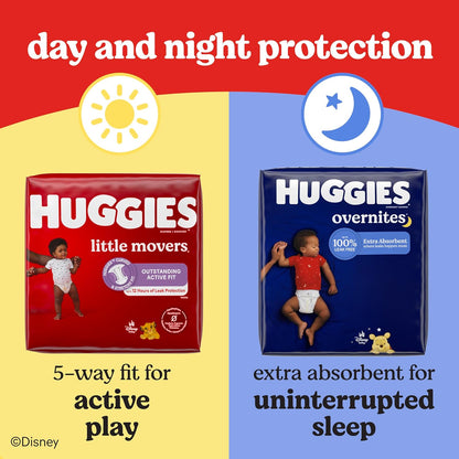 Huggies Size 5 Diapers, Little Movers Baby Diapers, Size 5 (27+ lbs), 132 Count (2 Packs of 66), Packaging May Vary - 7DAY'S