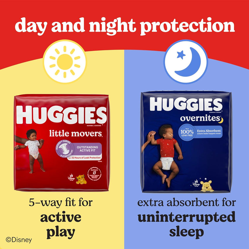 Huggies Size 5 Diapers, Little Movers Baby Diapers, Size 5 (27+ lbs), 132 Count (2 Packs of 66), Packaging May Vary - 7DAY'S