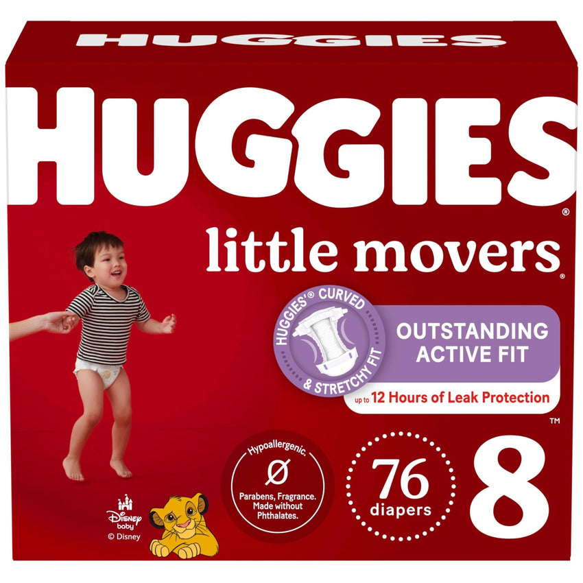 Huggies Size 5 Diapers, Little Movers Baby Diapers, Size 5 (27+ lbs), 132 Count (2 Packs of 66), Packaging May Vary - 7DAY'S