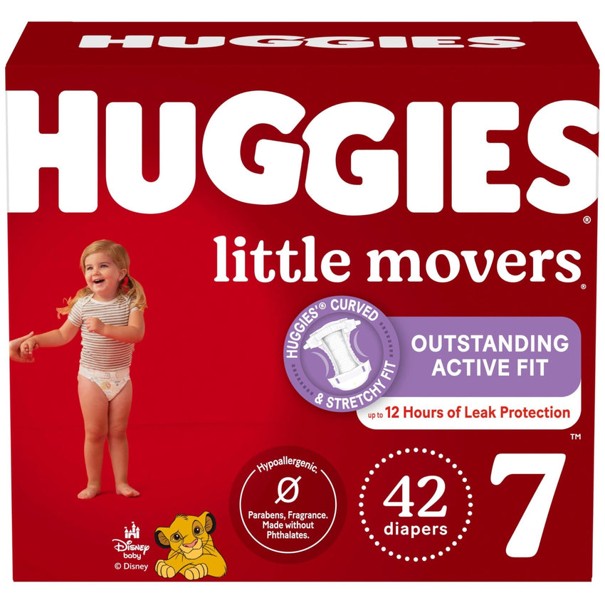 Huggies Size 5 Diapers, Little Movers Baby Diapers, Size 5 (27+ lbs), 132 Count (2 Packs of 66), Packaging May Vary - 7DAY'S