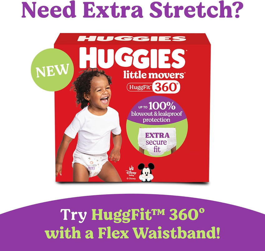 Huggies Size 5 Diapers, Little Movers Baby Diapers, Size 5 (27+ lbs), 132 Count (2 Packs of 66), Packaging May Vary - 7DAY'S