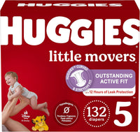 Huggies Size 5 Diapers, Little Movers Baby Diapers, Size 5 (27+ lbs), 132 Count (2 Packs of 66), Packaging May Vary - 7DAY'S