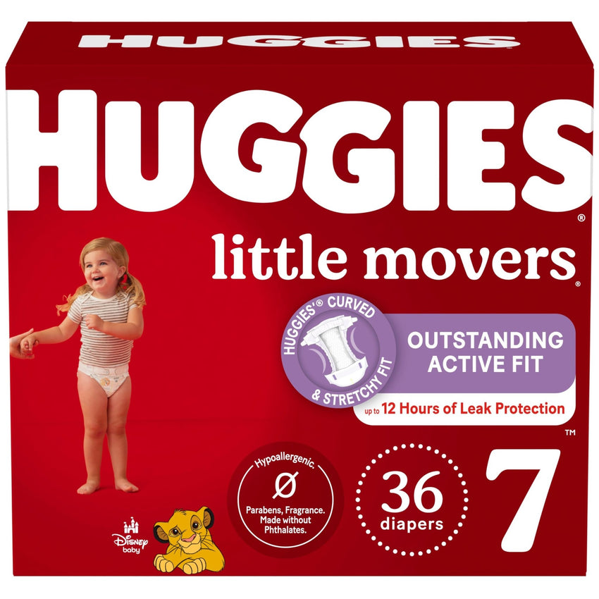 Huggies Size 5 Diapers, Little Movers Baby Diapers, Size 5 (27+ lbs), 132 Count (2 Packs of 66), Packaging May Vary - 7DAY'S