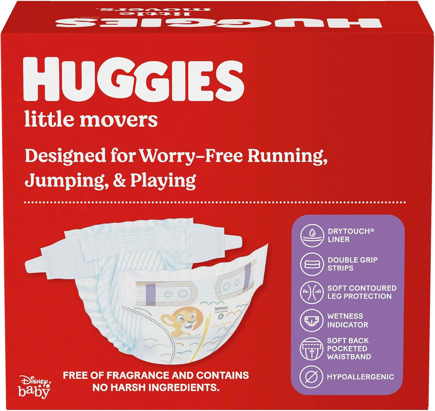 Huggies Size 5 Diapers, Little Movers Baby Diapers, Size 5 (27+ lbs), 132 Count (2 Packs of 66), Packaging May Vary - 7DAY'S