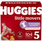Huggies Size 5 Diapers, Little Movers Baby Diapers, Size 5 (27+ lbs), 132 Count (2 Packs of 66), Packaging May Vary - 7DAY'S
