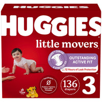 Huggies Size 5 Diapers, Little Movers Baby Diapers, Size 5 (27+ lbs), 132 Count (2 Packs of 66), Packaging May Vary - 7DAY'S