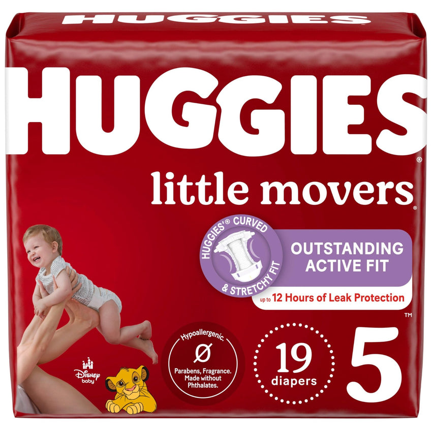 Huggies Size 5 Diapers, Little Movers Baby Diapers, Size 5 (27+ lbs), 132 Count (2 Packs of 66), Packaging May Vary - 7DAY'S