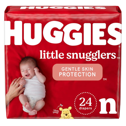 Huggies Size Newborn Diapers, Little Snugglers Baby Diapers, Size Newborn (up to 10 lbs), 31 Count, Packaging May Vary - 7DAY'S