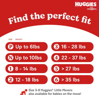 Huggies Size Newborn Diapers, Little Snugglers Baby Diapers, Size Newborn (up to 10 lbs), 31 Count, Packaging May Vary - 7DAY'S