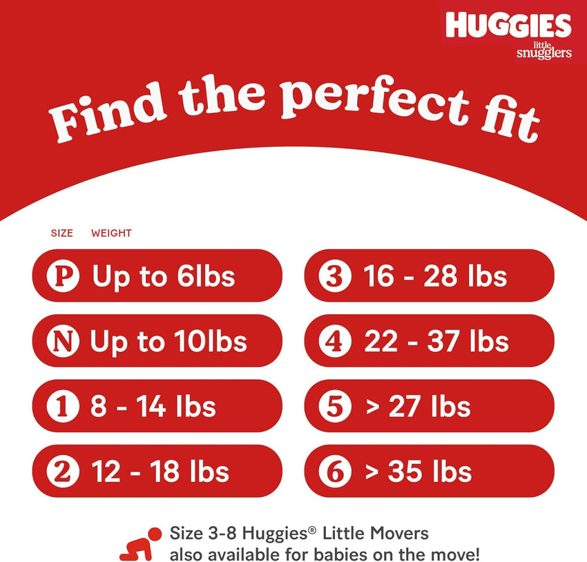 Huggies Size Newborn Diapers, Little Snugglers Baby Diapers, Size Newborn (up to 10 lbs), 31 Count, Packaging May Vary - 7DAY'S