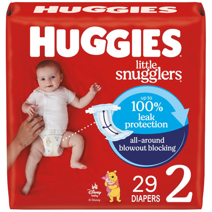 Huggies Size Newborn Diapers, Little Snugglers Baby Diapers, Size Newborn (up to 10 lbs), 31 Count, Packaging May Vary - 7DAY'S