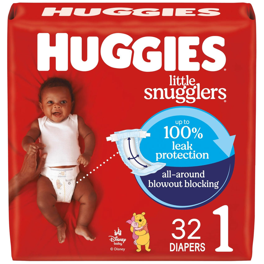 Huggies Size Newborn Diapers, Little Snugglers Baby Diapers, Size Newborn (up to 10 lbs), 31 Count, Packaging May Vary - 7DAY'S