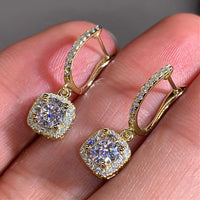 Huitan Luxury Bridal Wedding Engagement Drop Earrings with Cubic Zirconia Silver Color Elegant Women Accessories Fashion Jewelry - 7DAY'S