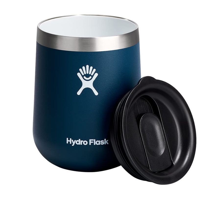 Hydro Flask 10 Oz Wine Glass - Ceramic Stemless Wine Tumbler - Unbreakable with Lid in Trillium Pink - 7DAY'S