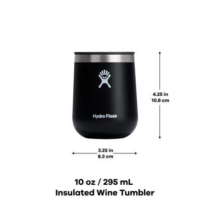 Hydro Flask 10 Oz Wine Glass - Ceramic Stemless Wine Tumbler - Unbreakable with Lid in Trillium Pink - 7DAY'S