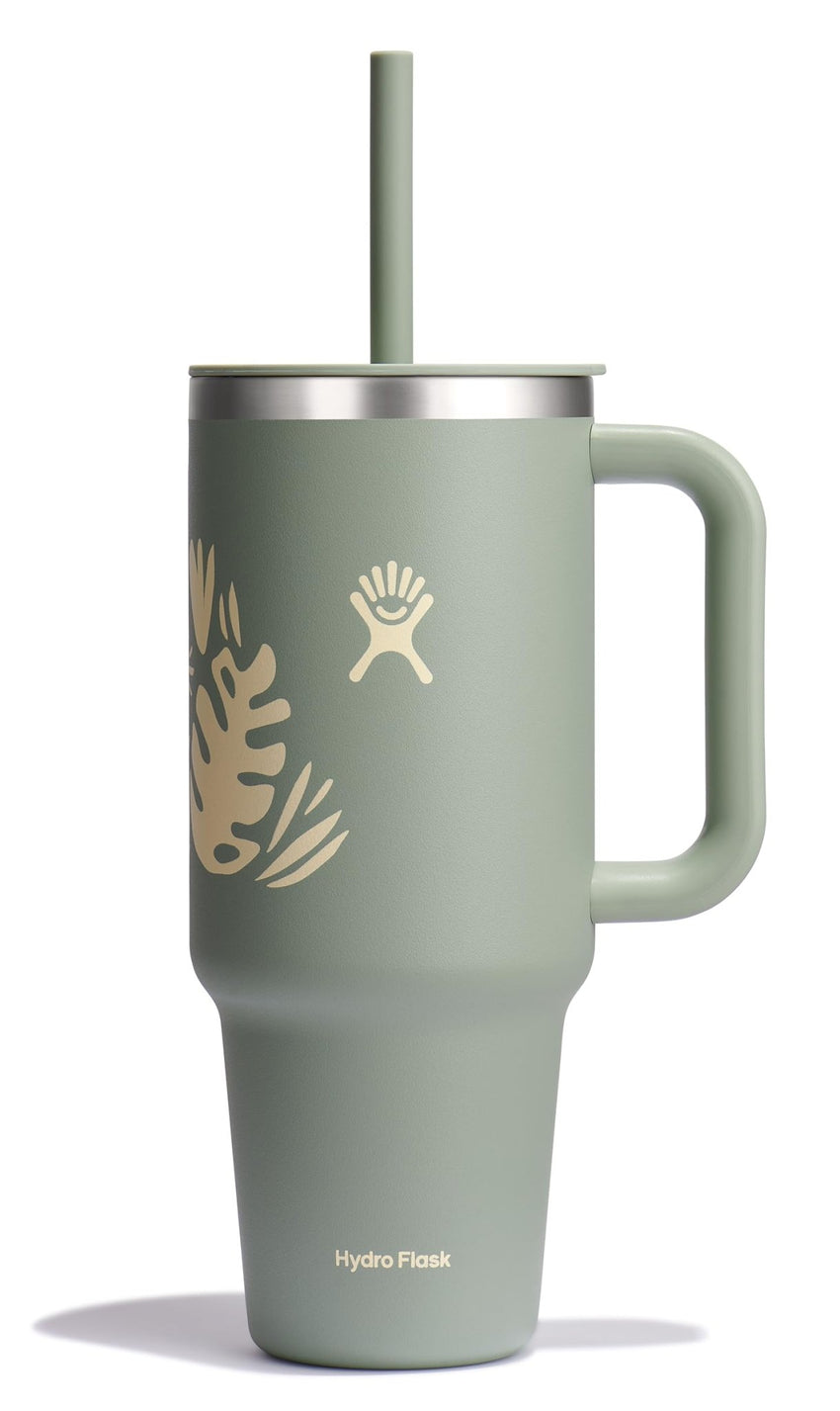 Hydro Flask 40 Oz Travel Tumbler with Handle, Lid and Straw - Insulated Stainless Steel in Sugarplum - 7DAY'S