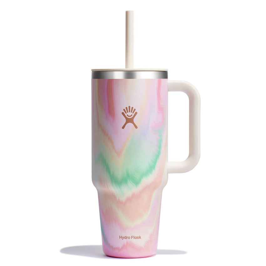 Hydro Flask 40 Oz Travel Tumbler with Handle, Lid and Straw - Insulated Stainless Steel in Sugarplum - 7DAY'S