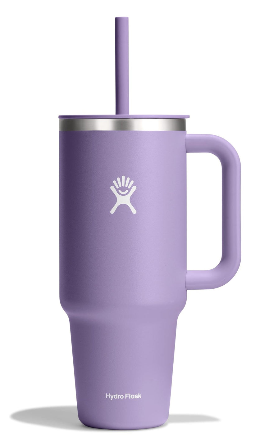 Hydro Flask 40 Oz Travel Tumbler with Handle, Lid and Straw - Insulated Stainless Steel in Sugarplum - 7DAY'S