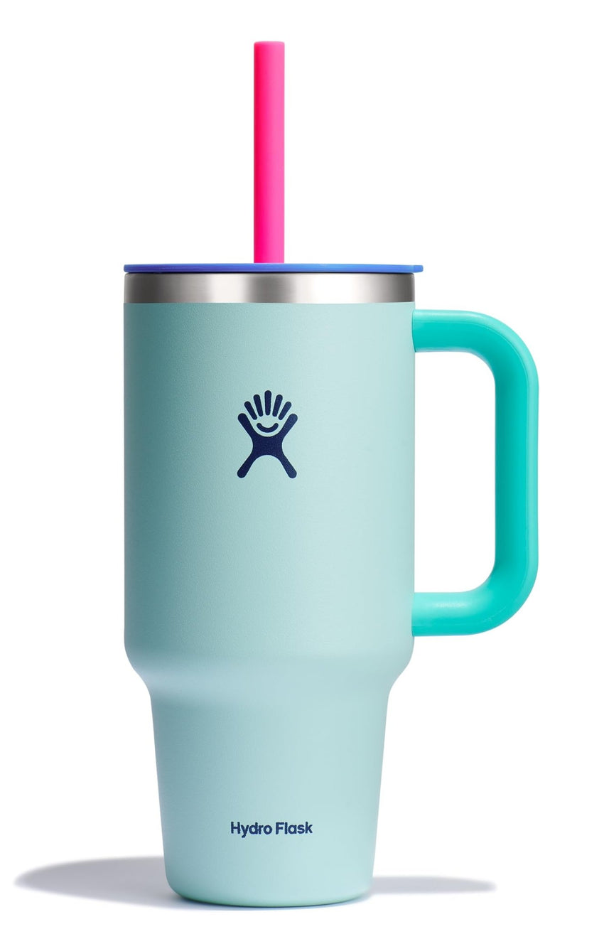 Hydro Flask 40 Oz Travel Tumbler with Handle, Lid and Straw - Insulated Stainless Steel in Sugarplum - 7DAY'S