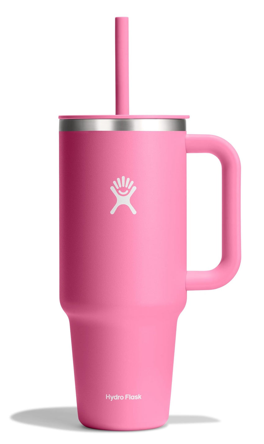 Hydro Flask 40 Oz Travel Tumbler with Handle, Lid and Straw - Insulated Stainless Steel in Sugarplum - 7DAY'S
