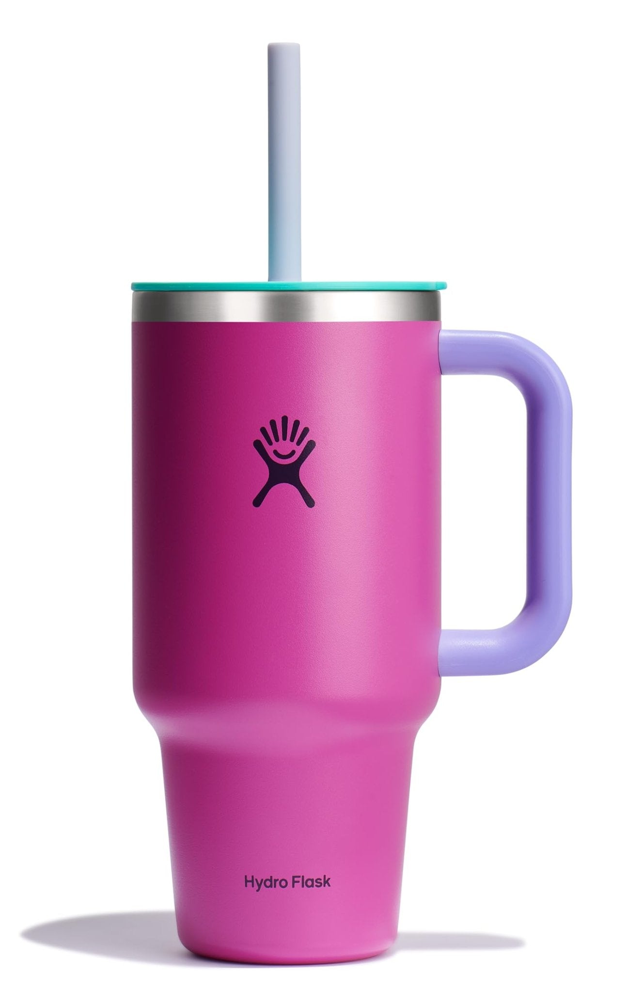 Hydro Flask 40 Oz Travel Tumbler with Handle, Lid and Straw - Insulated Stainless Steel in Sugarplum - 7DAY'S