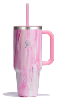 Hydro Flask 40 Oz Travel Tumbler with Handle, Lid and Straw - Insulated Stainless Steel in Sugarplum - 7DAY'S