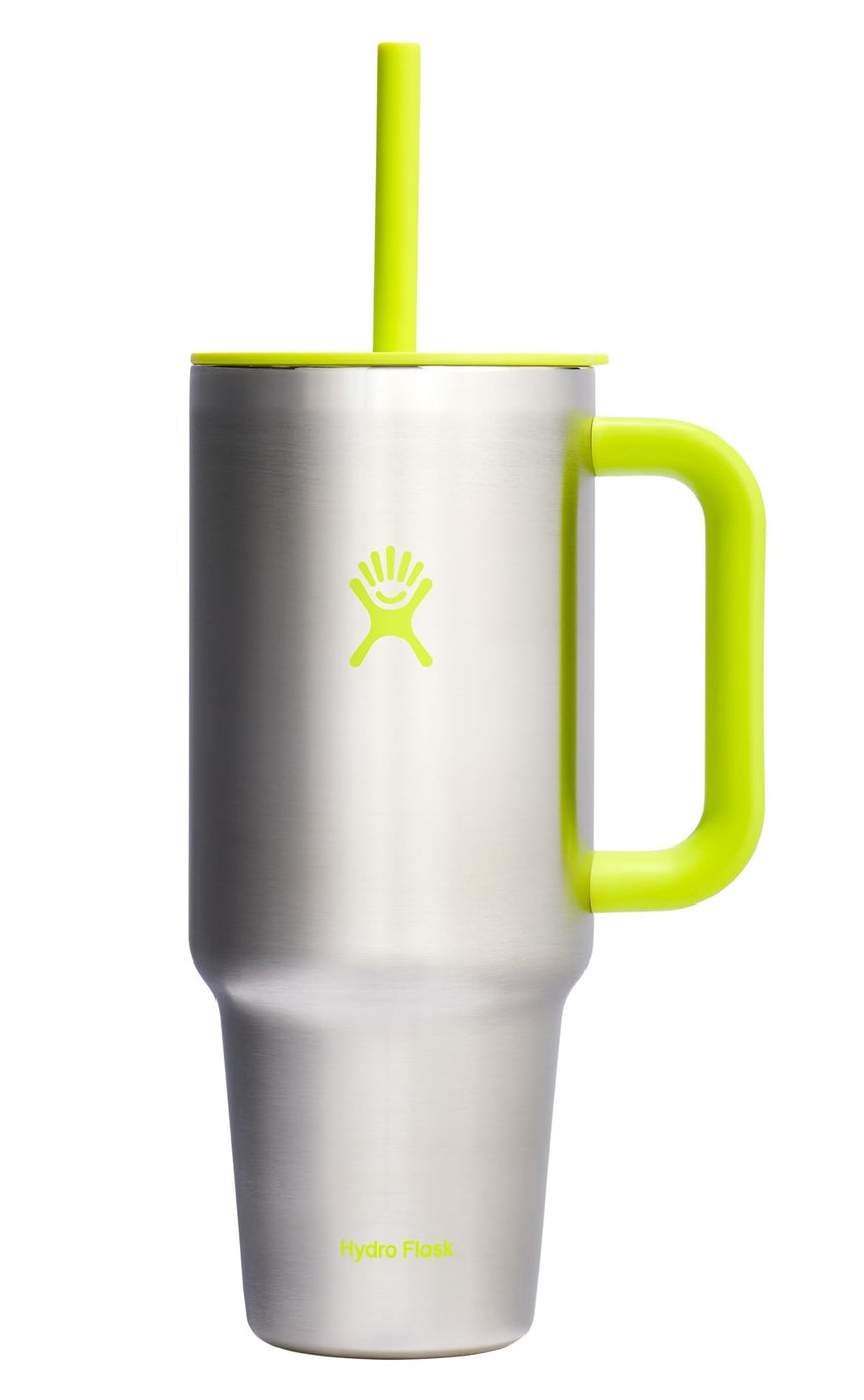 Hydro Flask 40 Oz Travel Tumbler with Handle, Lid and Straw - Insulated Stainless Steel in Sugarplum - 7DAY'S