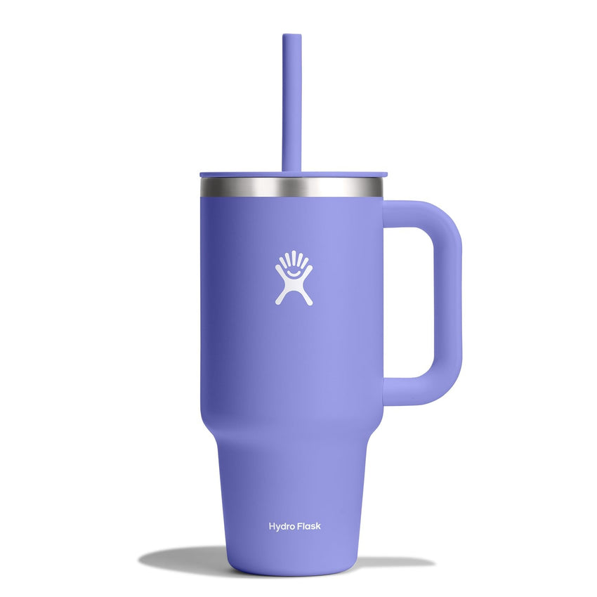 Hydro Flask 40 Oz Travel Tumbler with Handle, Lid and Straw - Insulated Stainless Steel in Sugarplum - 7DAY'S