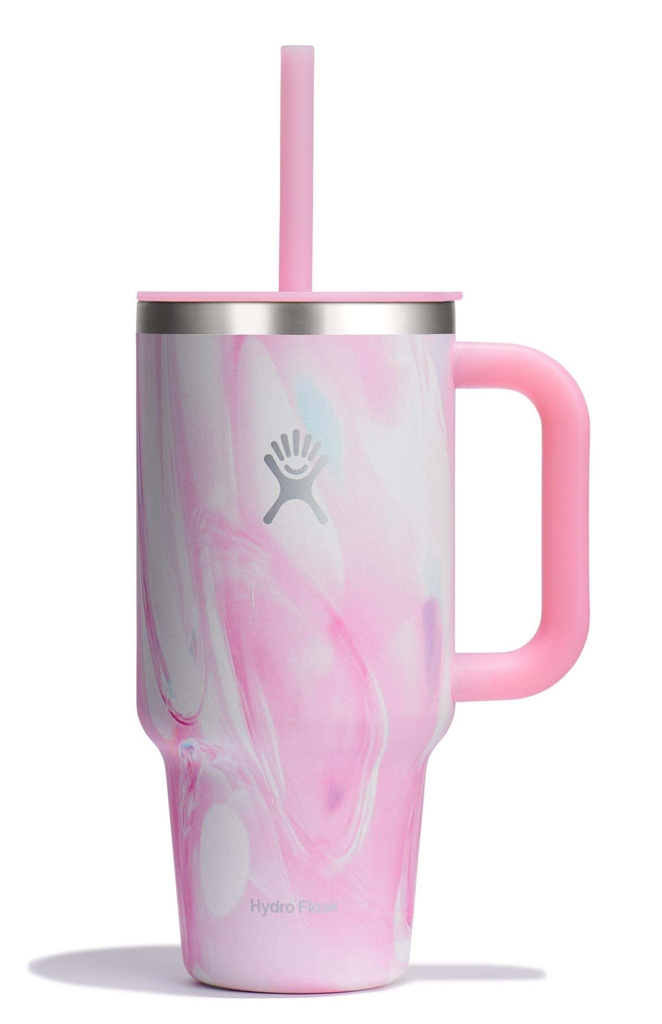 Hydro Flask 40 Oz Travel Tumbler with Handle, Lid and Straw - Insulated Stainless Steel in Sugarplum - 7DAY'S