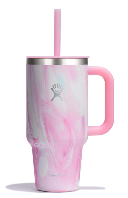 Hydro Flask 40 Oz Travel Tumbler with Handle, Lid and Straw - Insulated Stainless Steel in Sugarplum - 7DAY'S