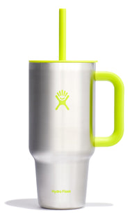 Hydro Flask 40 Oz Travel Tumbler with Handle, Lid and Straw - Insulated Stainless Steel in Sugarplum - 7DAY'S