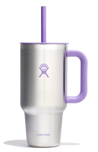 Hydro Flask 40 Oz Travel Tumbler with Handle, Lid and Straw - Insulated Stainless Steel in Sugarplum - 7DAY'S