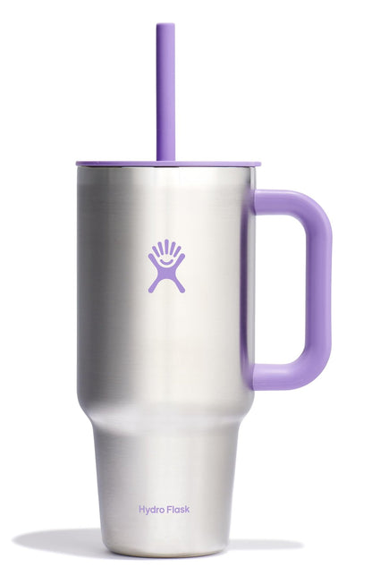 Hydro Flask 40 Oz Travel Tumbler with Handle, Lid and Straw - Insulated Stainless Steel in Sugarplum - 7DAY'S