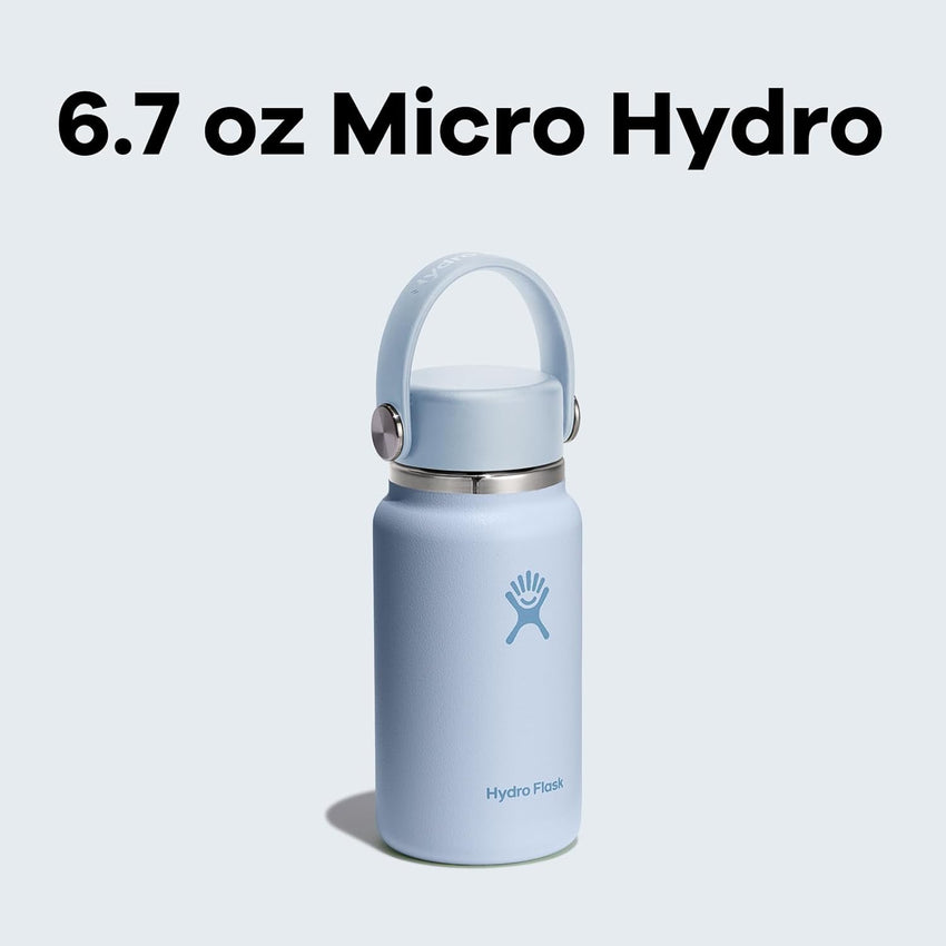 Hydro Flask Micro Bottle - Insulated Mini Leak Proof Flask for Purse or Pocket in 6.7 Oz Surf Blue - 7DAY'S